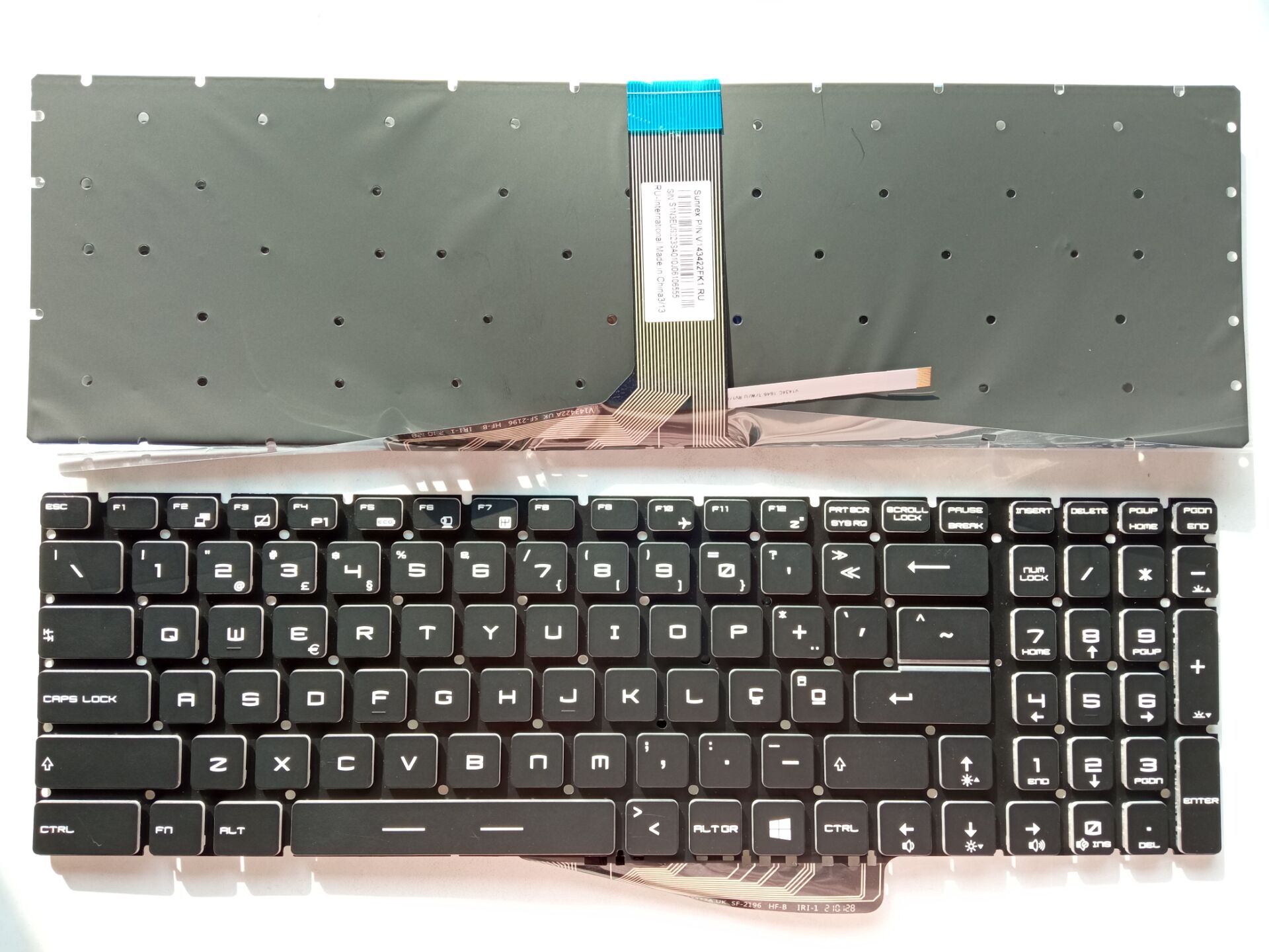 Picture of New Replacement Laptop Keyboard For MSI GS60 colorful backlight press Enter BLACK Backlit,White Side (OEM) PO Layout